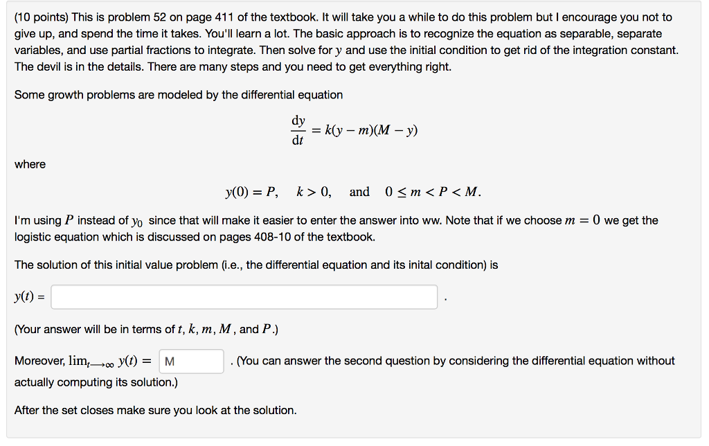 Solved (10 points) This is problem 52 on page 411 of the | Chegg.com