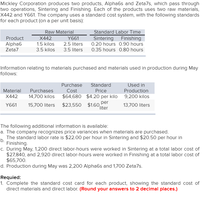 solved-mickley-corporation-produces-two-products-alpha6s-chegg