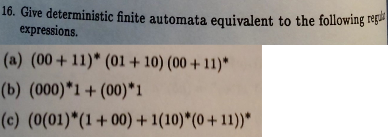 Solved 16. Give Deterministic Finite Automata Equivalent To | Chegg.com