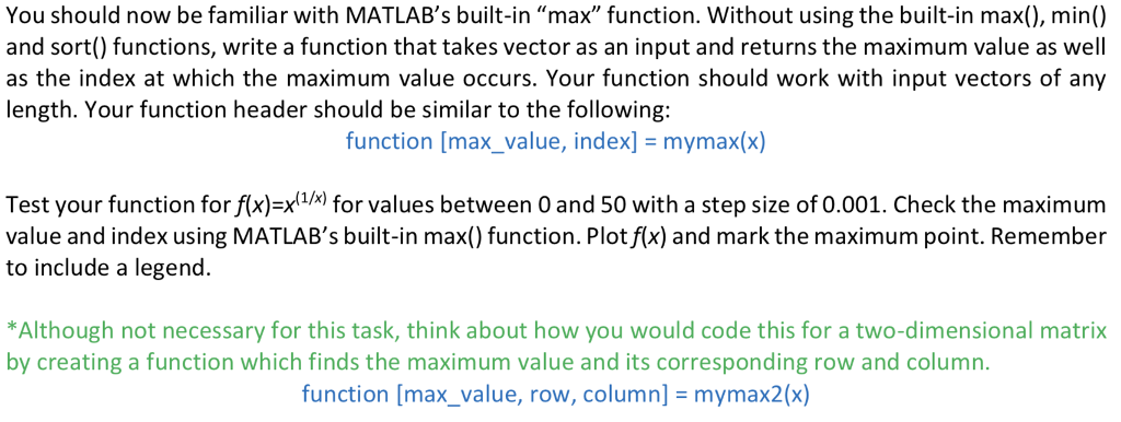 matlab max function