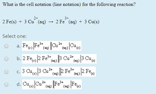 Solved What is the cell notation (line notation) for the | Chegg.com