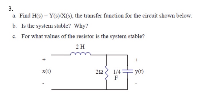 Solved Find H(s) = Y(s)/X(s), The Transfer Function For The | Chegg.com