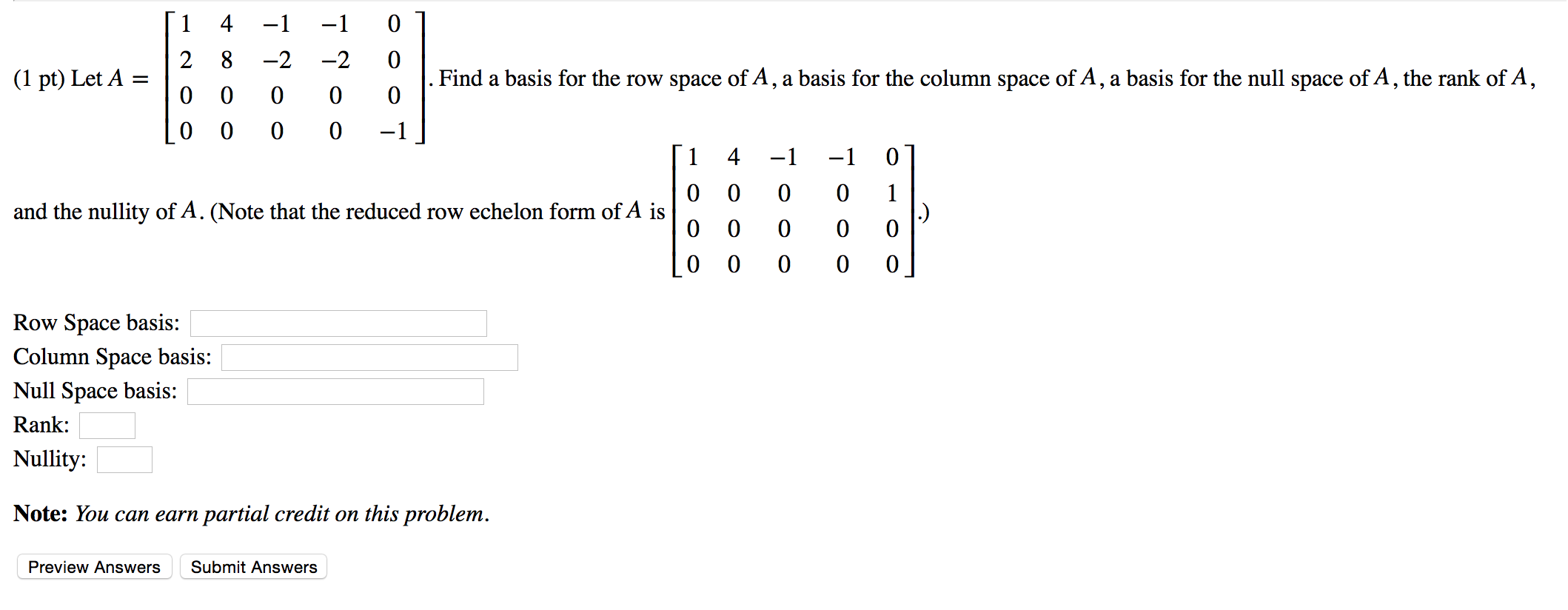 Solved Let A Find a basis for the row space of A a basis