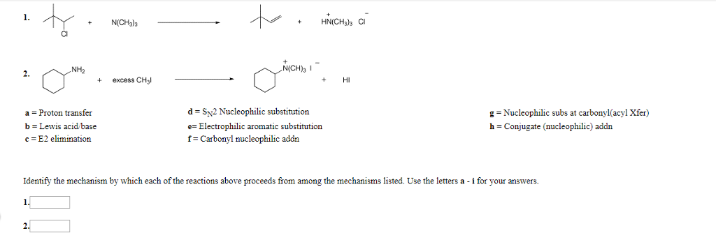 Solved NH2 N(CH)3 +excess CH +HI a Proton transfer b Lewis | Chegg.com