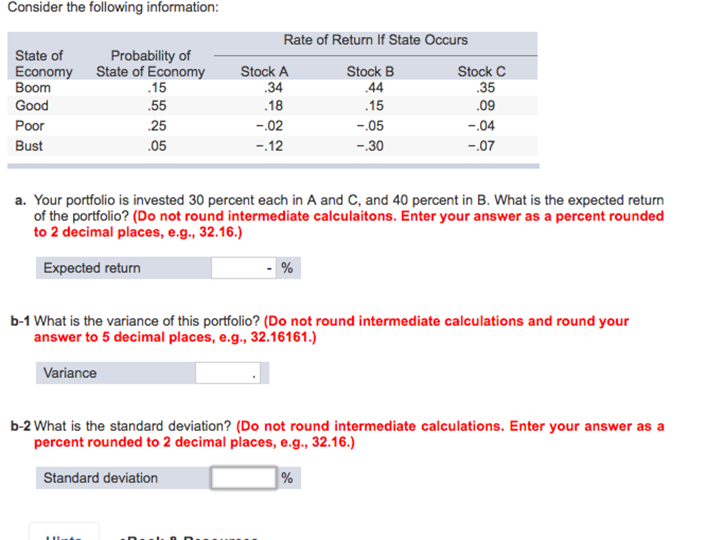Solved Your portfolio is invested 30 percent each in A and | Chegg.com