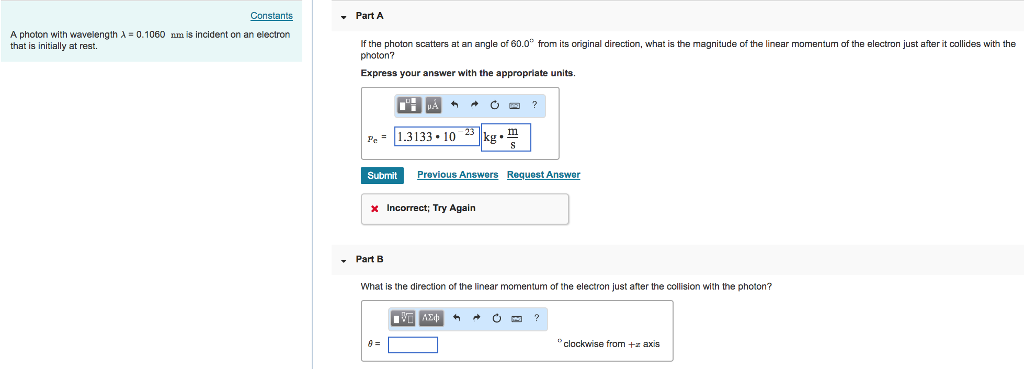 Solved A Photon With Wavelength 0 1060 Nm Is Incident On Chegg