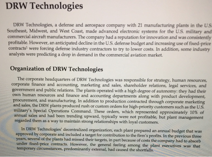 drw technologies case study questions and answers