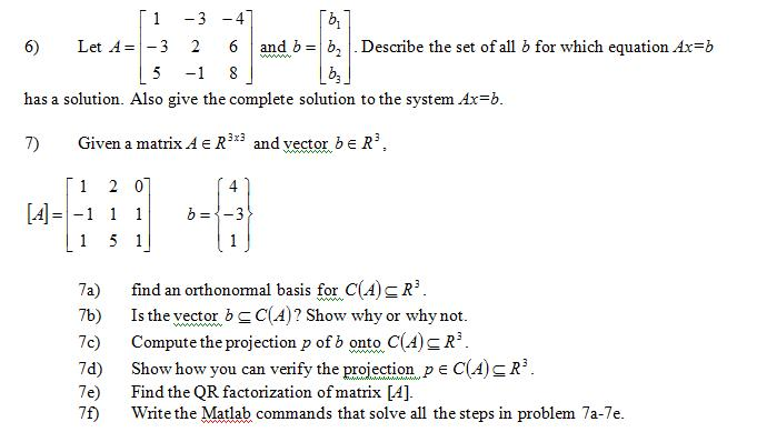 Let A = And B = Describe The Set Of All B For Which | Chegg.com