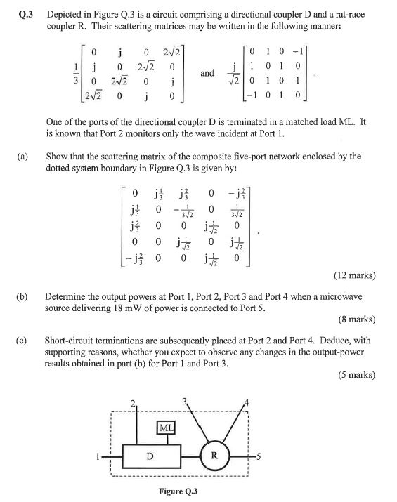 Solved Depicted in Figure Q.3 is a circuit comprising a