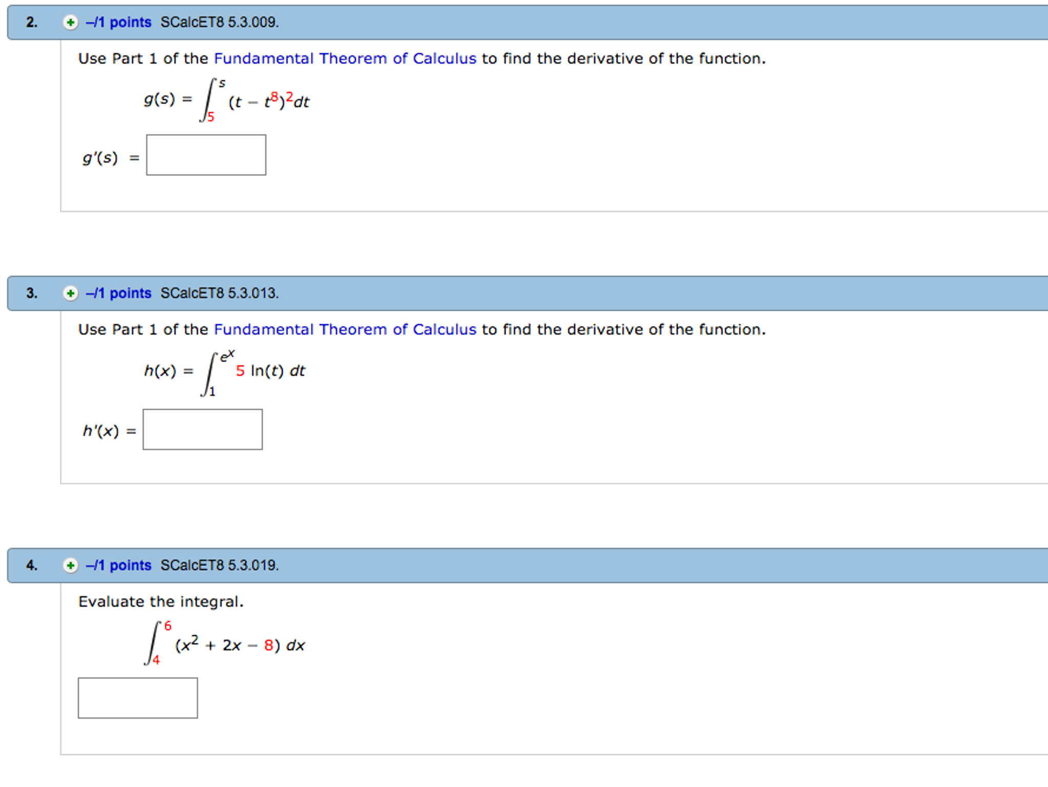 Solved Use Part 1 of the Fundamental Theorem of Calculus to | Chegg.com