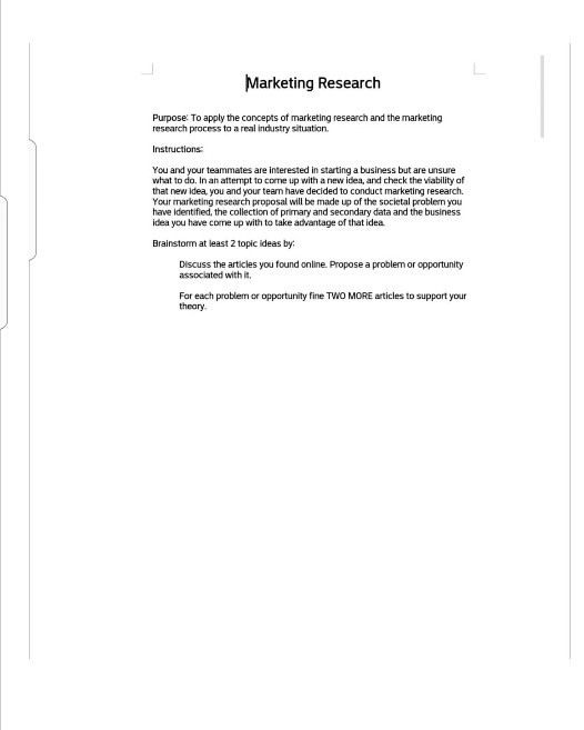 task of marketing research