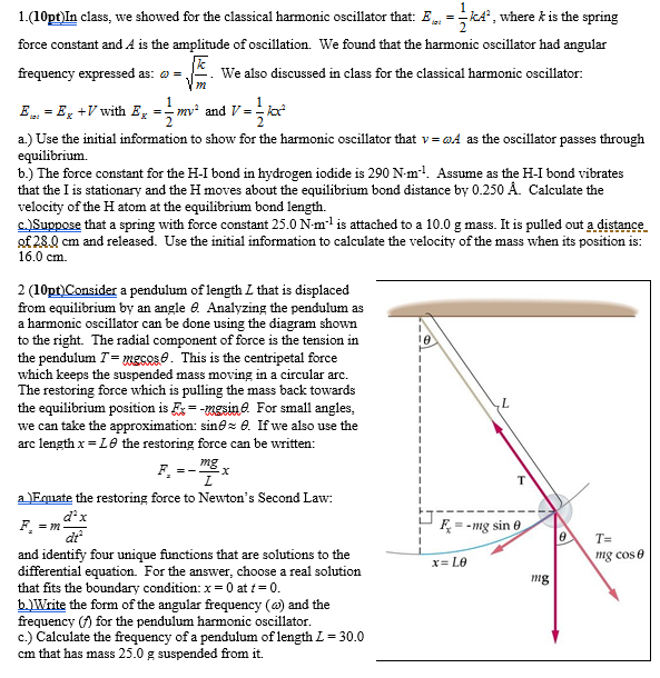 Solved In class, we showed for the classical harmonic | Chegg.com