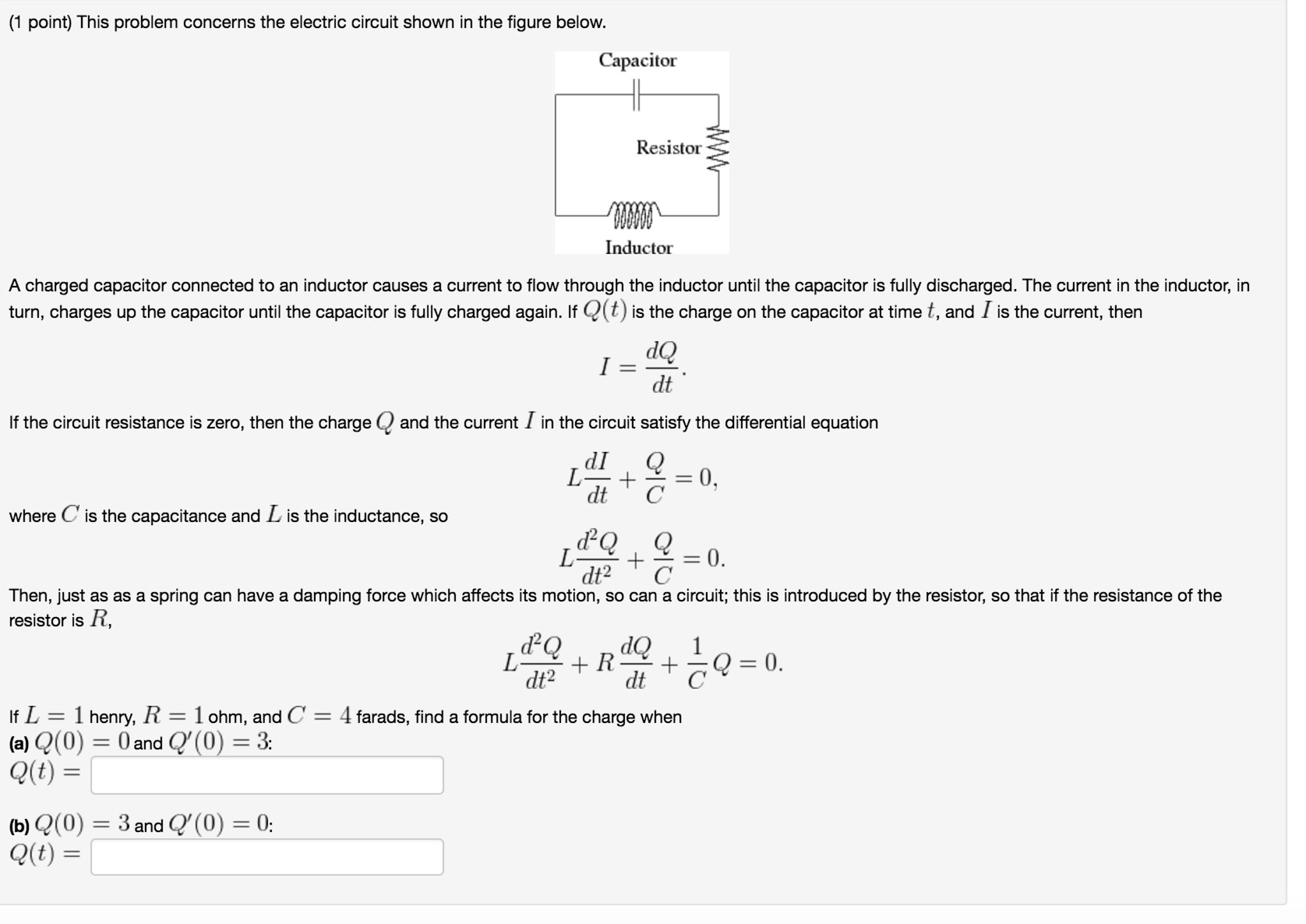 Solved This problem concerns the electric circuit shown in | Chegg.com