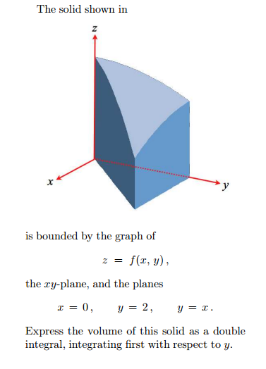 Solved The solid shown in is bounded by the graph of z = | Chegg.com