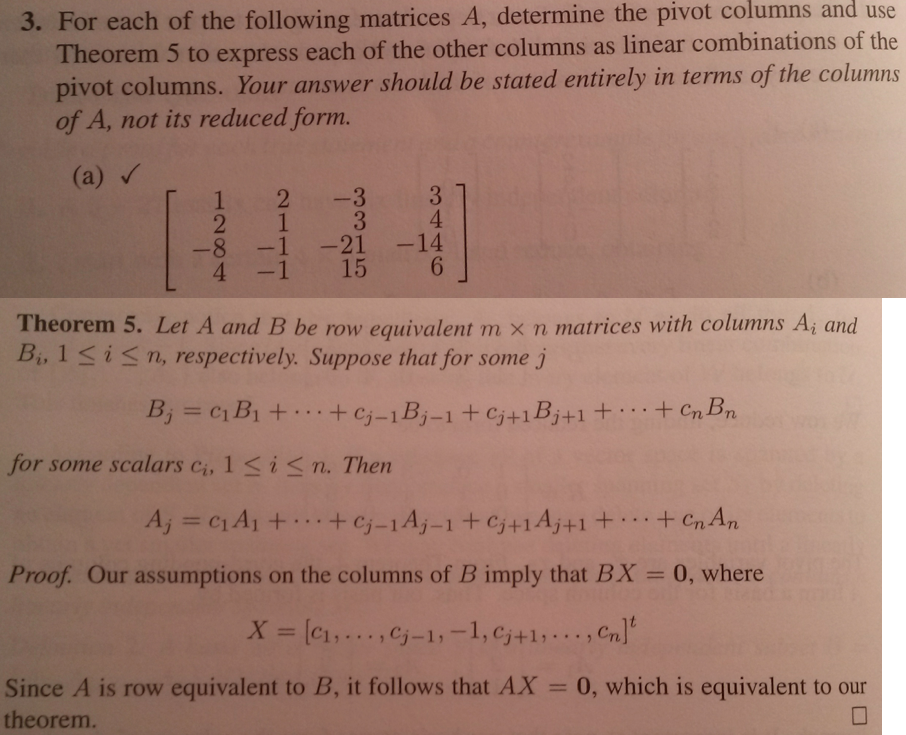 Solved For each of the following matrices A, determine the | Chegg.com