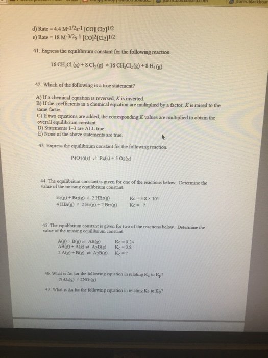 Solved Chem 142 Practice Problems For Final How To Do Well | Chegg.com