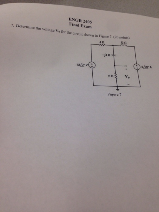 Solved Determine the voltage V_0 for the circuit shown in | Chegg.com