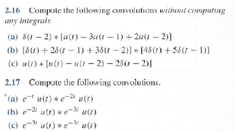 Solved Compute The Following Convolutions Without Computing