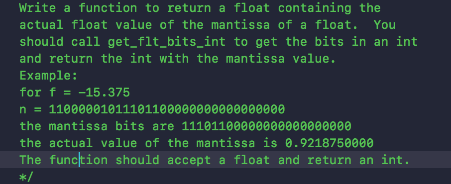 Solved Write a function to return a float containing the | Chegg.com