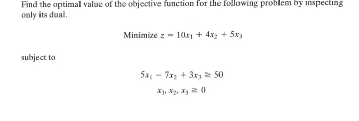 Solved Find the optimal value of the objective function for | Chegg.com