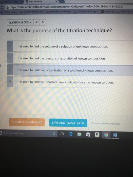 Solved What is the purpose of the titration technique? It