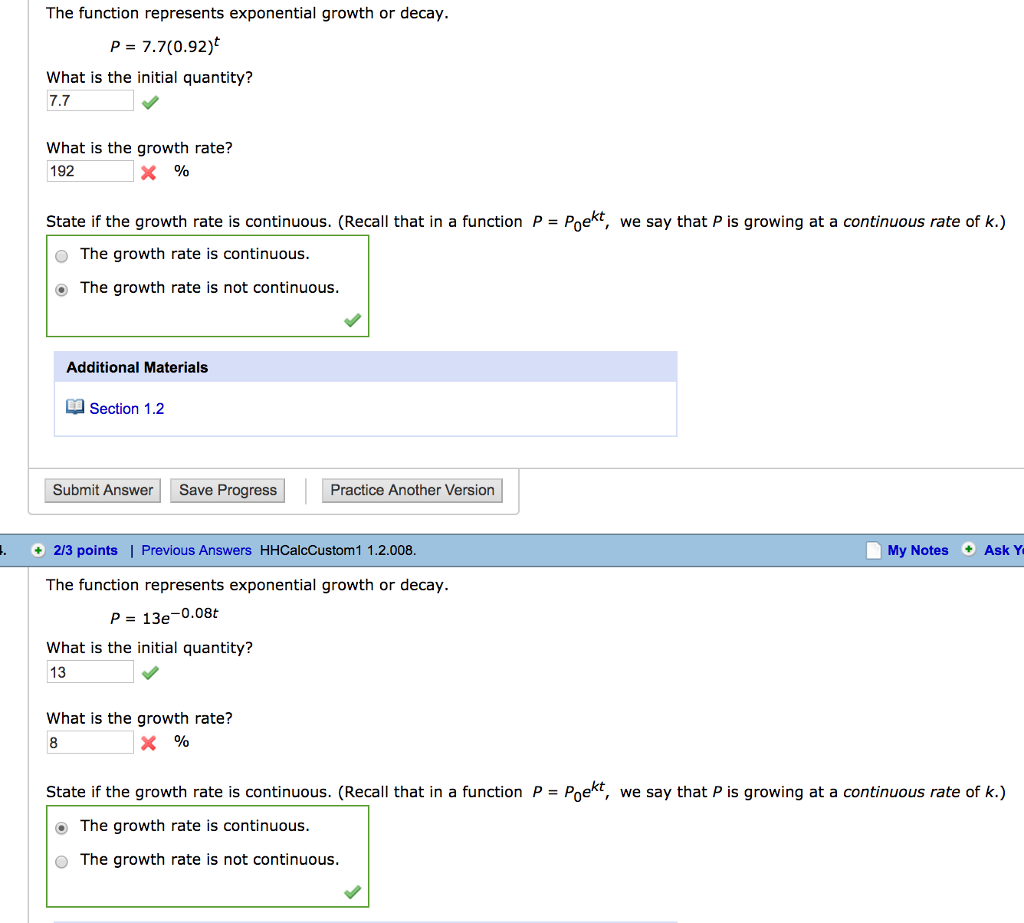 Solved The function represents exponential growth or decay. | Chegg.com