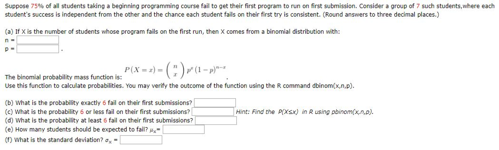 Solved Suppose 75% Of All Students Taking A Beginning | Chegg.com