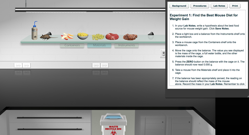 Solved Experiment 1 Find the Best Mouse Diet for Weight