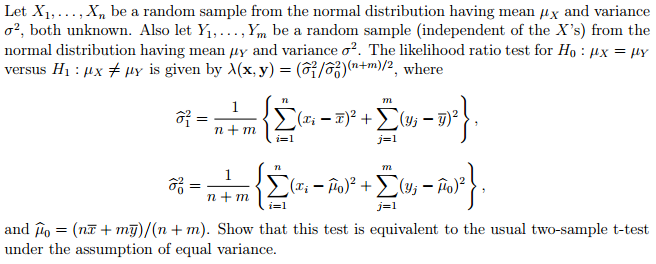 Solved Let X_1, ....., X_n be a random sample from the | Chegg.com