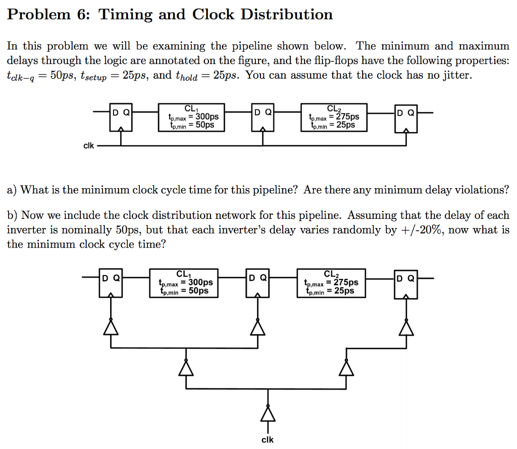 Solved Problem 6 Timing and Clock Distribution In this