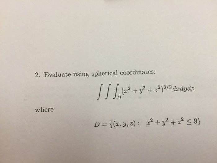 Spherical Coordinates Integral