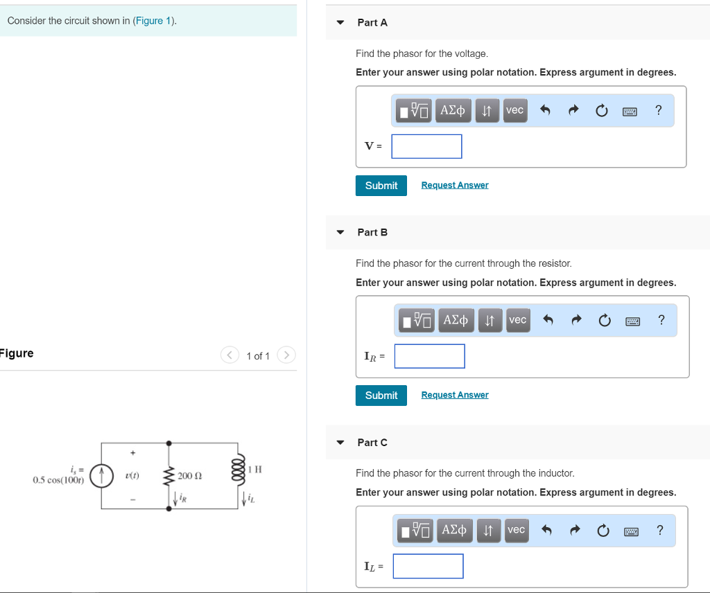 Solved Consider the circuit shown in (Figure 1) Part A Find | Chegg.com