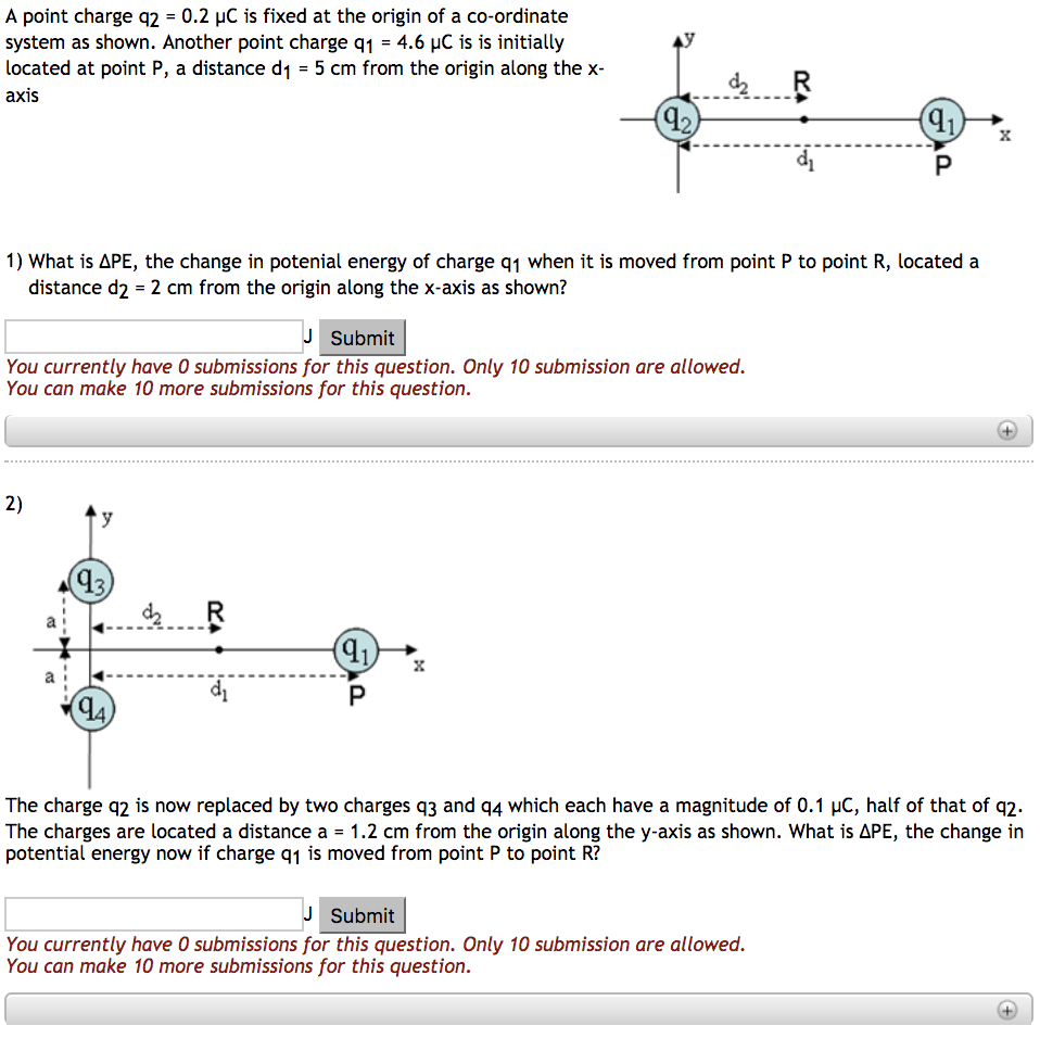 Solved A point charge q2 = 0.2 pC is fixed at the origin of | Chegg.com
