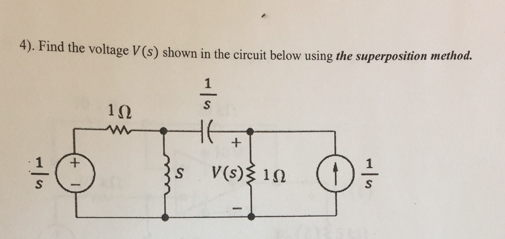 Solved 4). Find the vol tage V(s) shown in the circuit below | Chegg.com