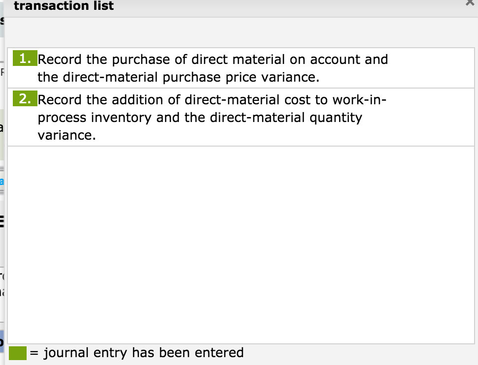 Solved Problem 1046 DirectMaterial variances; Journal