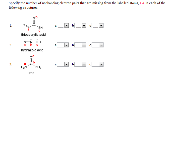 Solved Specify the number of nonbonding electron pairs that | Chegg.com