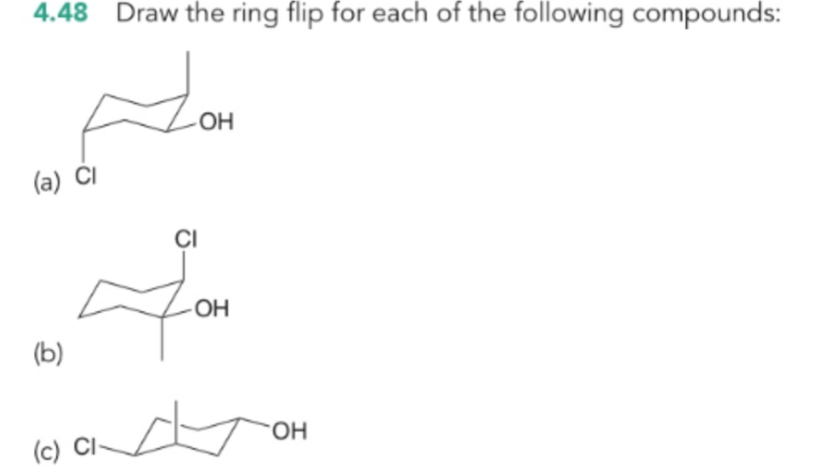 Solved 4.48 draw the ring flip for each of the following