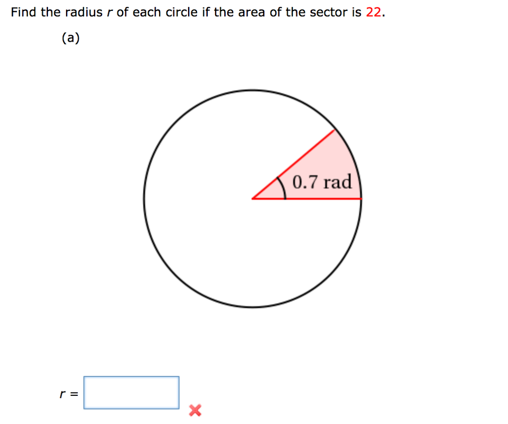 Solved Find the radius r of each circle if the area of the | Chegg.com