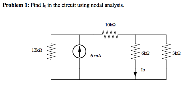 Solved Find I0 In The Circuit Using Nodal Analysis