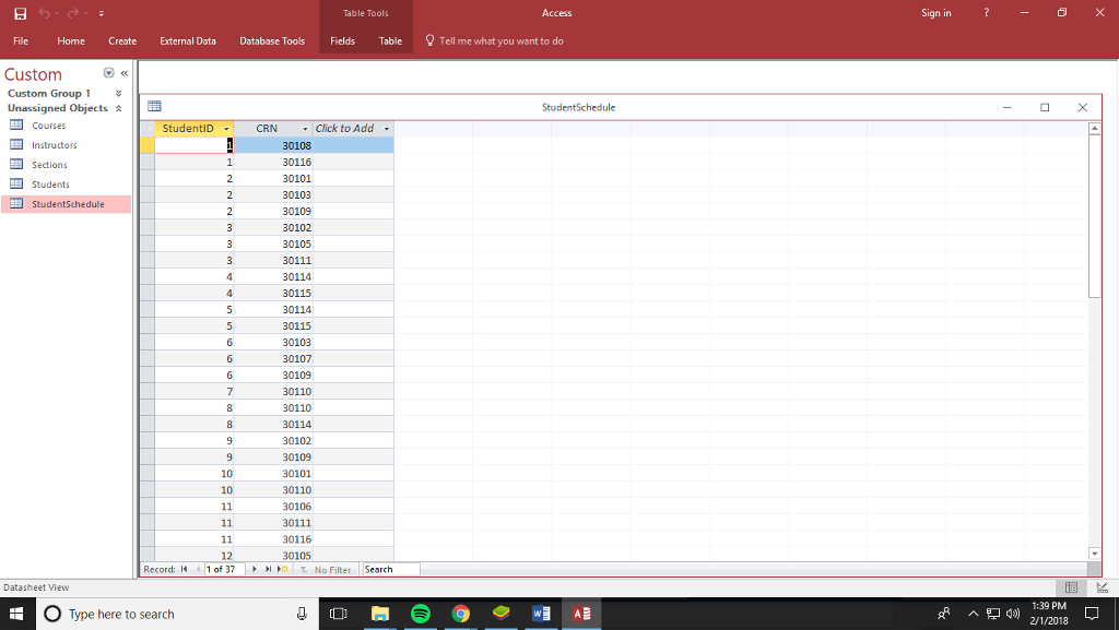 Solved Table Tools Access Sign in File Home Create External