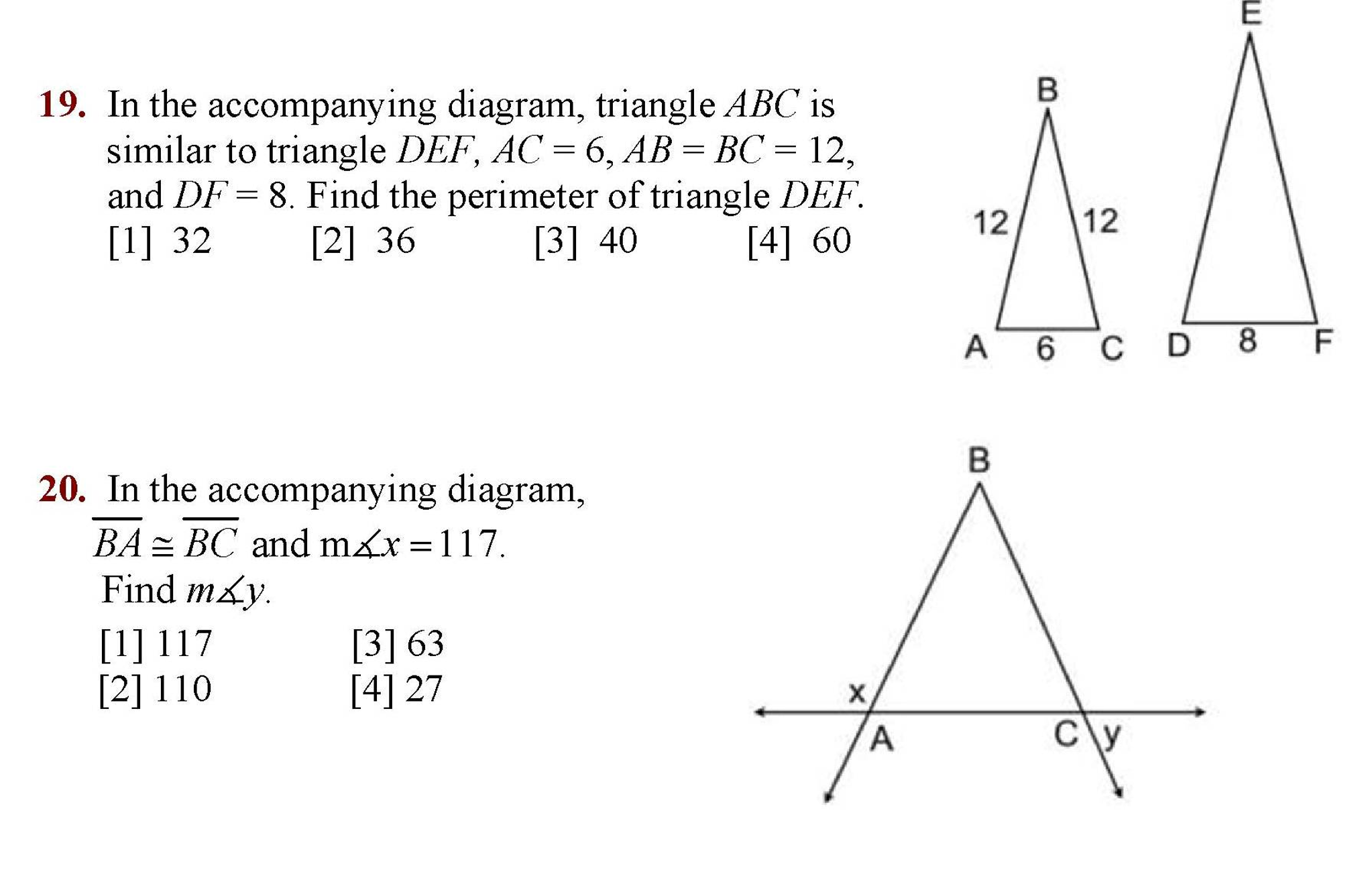 Solved In the diagram, triangle ABC is similar