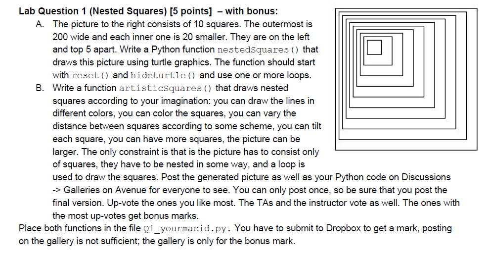 Solved Lab Question 1 (Nested Squares) [5 points] with | Chegg.com