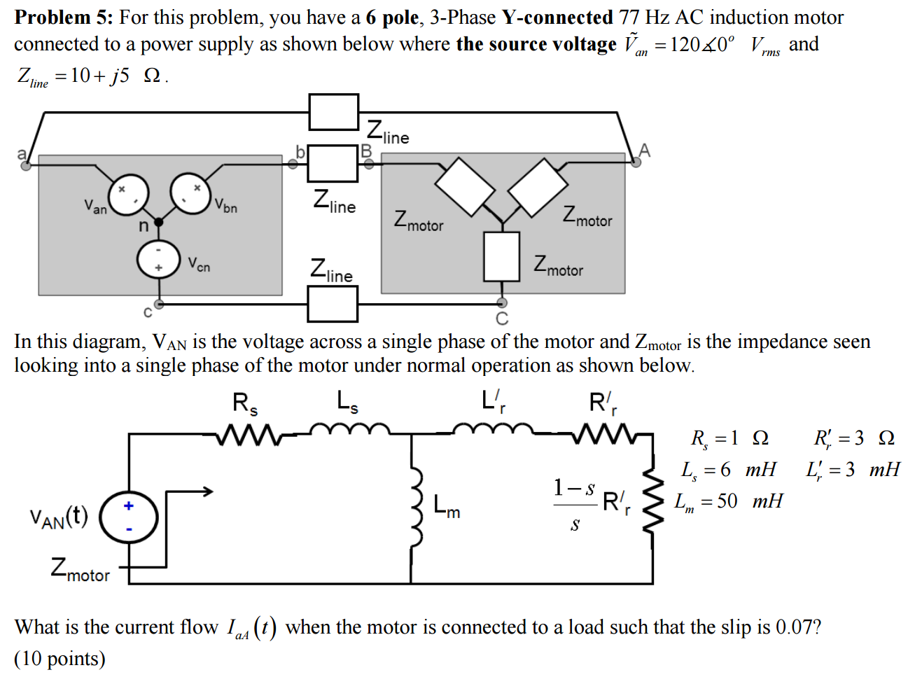 Solved For This Problem, You Have A 6 Pole, 3-Phase | Chegg.com