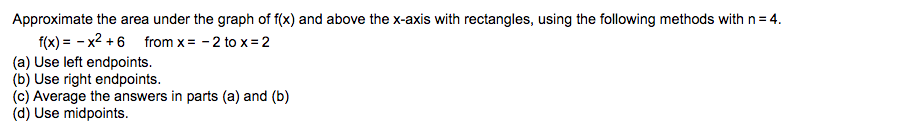 Solved Approximate The Area Under The Graph Of Fx And Above 5564