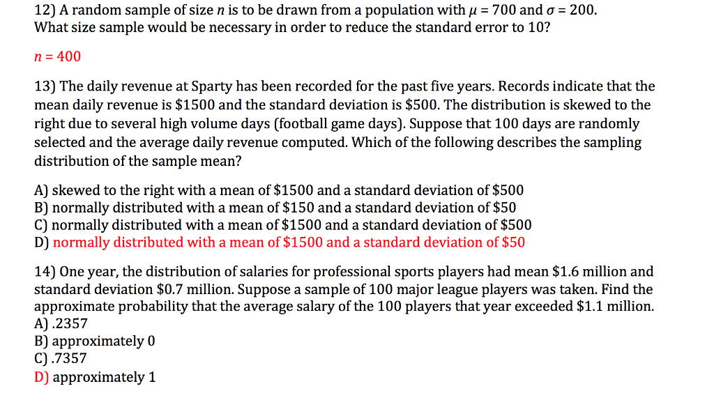 Solved A random sample of size n is to be drawn from a | Chegg.com