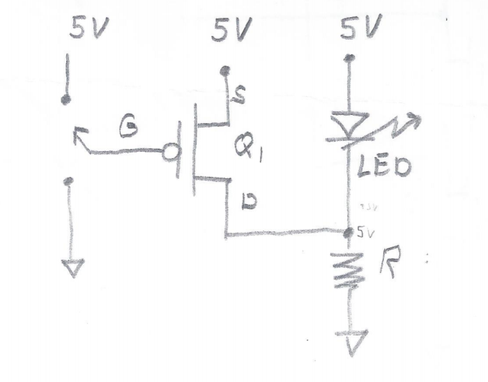 Solved LED Circuit with P channel MOSFET igure 6) VDs on) 0