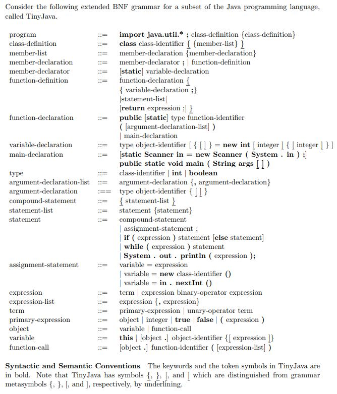Consider the following extended BNF grammar for a | Chegg.com