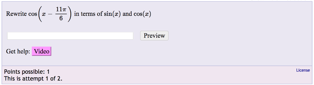 Solved: Rewrite Cos (x - 11pi/6) In Terms Of Sin(x) And Co... | Chegg.com