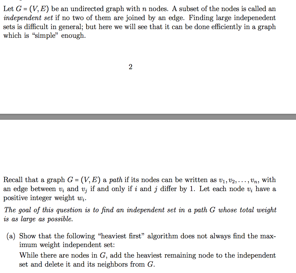 Solved Let G = (V, E) be an undirected graph with n nodes. A | Chegg.com