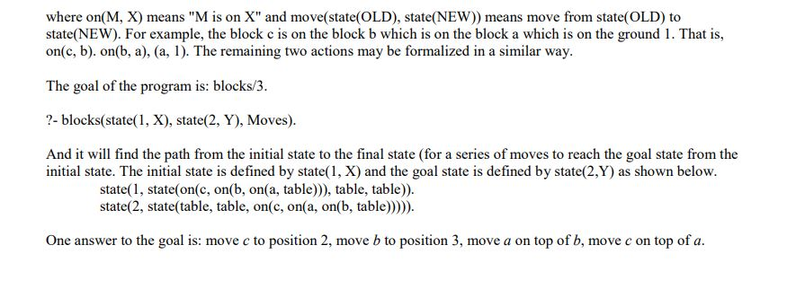 block world problem prolog block world problem prolog